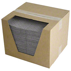 Item #13223-B - Universal Recycled Gray Absorbent Pads in a Box – 15″ x 18", Heavy Weight