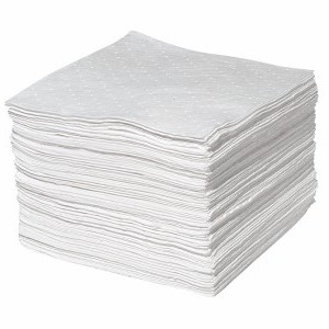 Item #13075 - White Oil Only FineFiber Absorbent Pads, 15″ x 18″, Heavy Weight