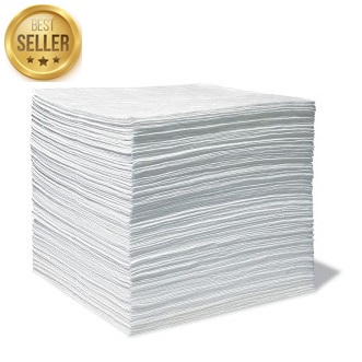 Item #13200-S - White Oil Only Absorbent Pads, 15″ x 18″, Single Weight