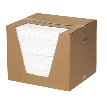 Item #13200-S-B - White Oil Only Absorbent Pads in a Box, 15″ x 18″, Single Weight