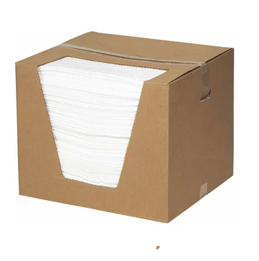 Item #13070-B - White Oil Only FineFiber Absorbent Pads in a Box, 15″ x 18″, Single Weight