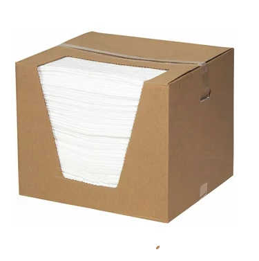 Item #13075-B - White Oil Only FineFiber Absorbent Pads in a Box, 15″ x 18″, Heavy Weight