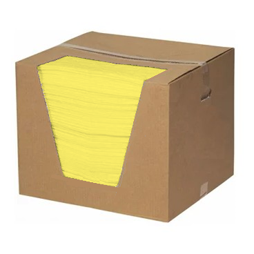 Item #11470-B - HazMat Yellow Absorbent Pads in a Box, 15″ x 18″, Single Weight