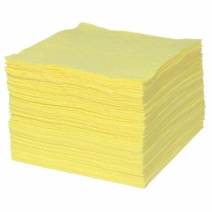 Item #11470 - HazMat Yellow Absorbent Pads, 15" x 18", Single Weight