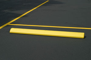 Item #1790Y - Yellow Parking Stop with 3 Spikes, 8" x 72" x 4"