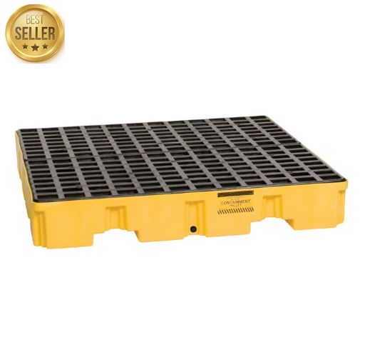 Item #1645 - Yellow 4 Drum Modular Platform With Drain