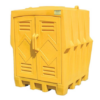 Item #1649 - Yellow 4 Drum Poly Outdoor Storage Building - Image 2
