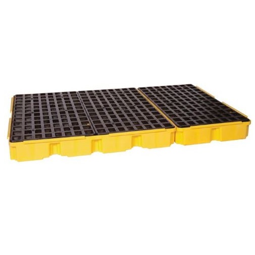 Item #1686 - Yellow 6 Drum Modular Spill Containment Platform