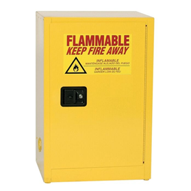 Item #1925 - Yellow 12 Gallon Fire Cabinet, Manual Close