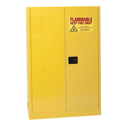 Item #1947 - Yellow 45 Gallon Fire Cabinet, Manual Close