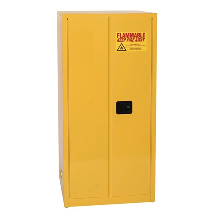 Item #1962 - Yellow 60 Gallon Fire Cabinet, Manual Close