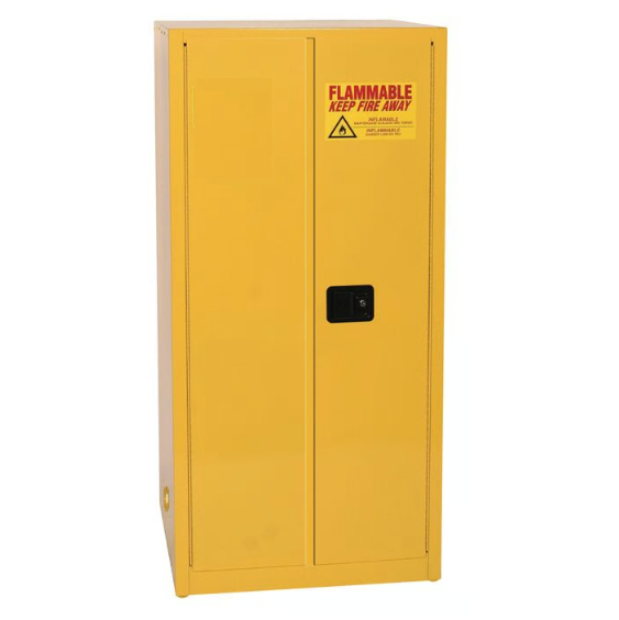 Item #6010 - Yellow 60 Gallon Fire Cabinet, Self Close