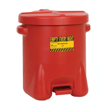 Item #937-FL - Red 14 Gallon Plastic Oily Waste Can