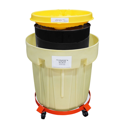 Item #A8001 - Yellow Poly Spill Collector 66 With Steel Drum