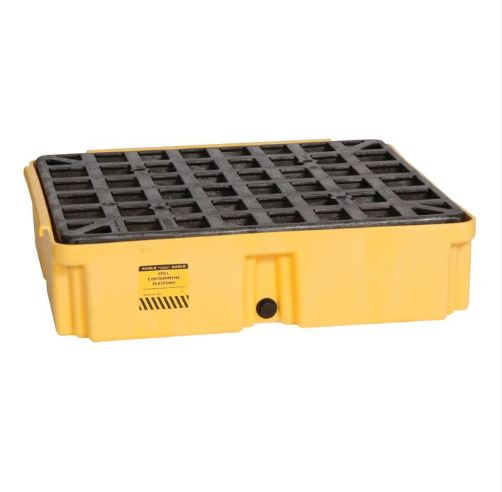 Item #1633D - Yellow 1 Drum Modular Platform With Drain