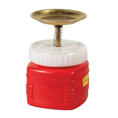 Item #1QT-POLY-SC-RED - 1 Quart Plastic Plunger Dispensing Can